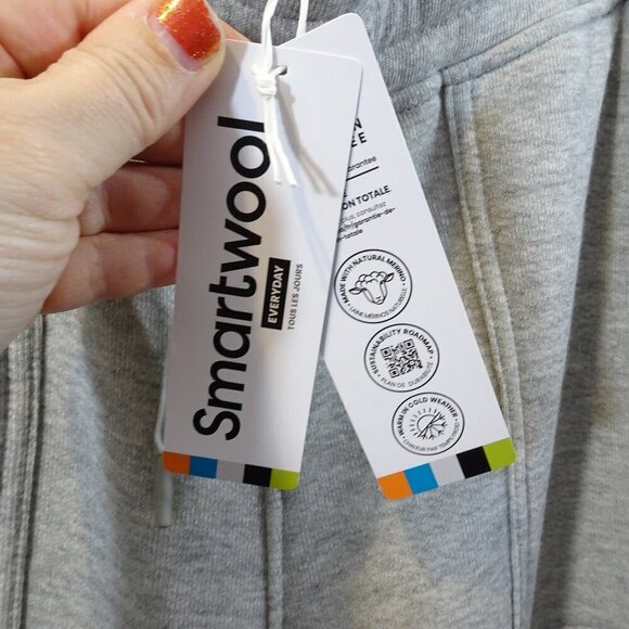 NWT Smartwool Recycled Terry Crop Wide Leg Pant Jogger Heather Gray Size L - Picture 4 of 6
